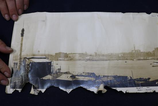 An early 20th century panoramic photo of Shanghai harbour